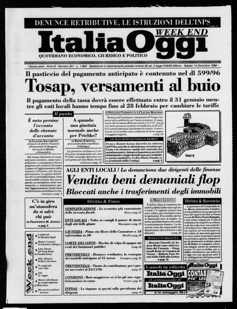 Italia oggi : quotidiano di economia finanza e politica